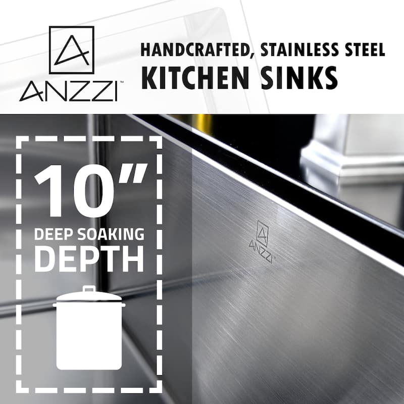 ANZZI Elysian 36" Farmhouse Double Bowl Kitchen Sink