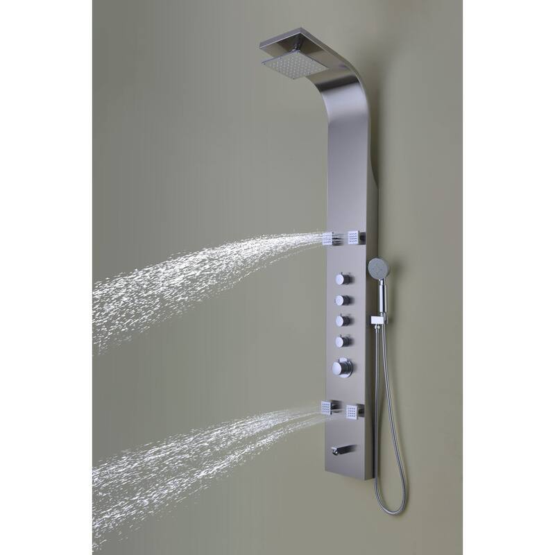 ANZZI Echo 4-jetted Full Body Shower Panel in Brushed Stainless Steel
