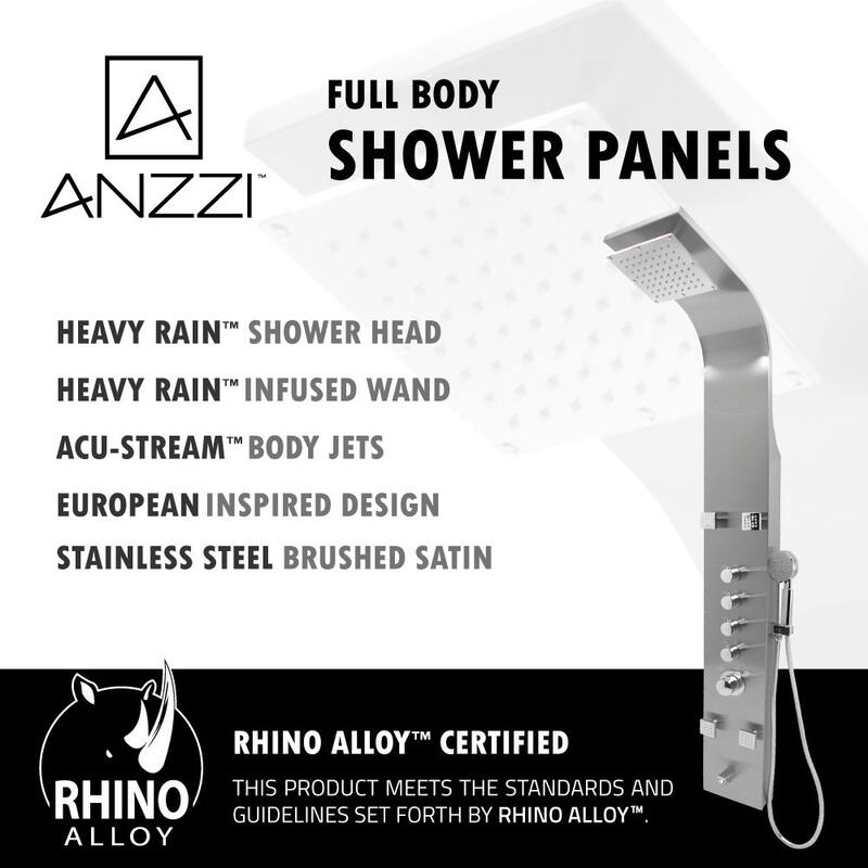 ANZZI Echo 4-jetted Full Body Shower Panel in Brushed Stainless Steel