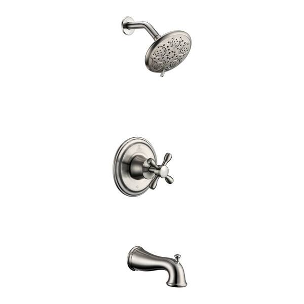 Mesto Series 1-Handle 2-Spray Tub and Shower Faucet in Brushed Nickel (Valve Included) Mesto Series 1-Handle 2-Spray Tub and Shower Faucet in Brushed Nickel (Valve Included)
