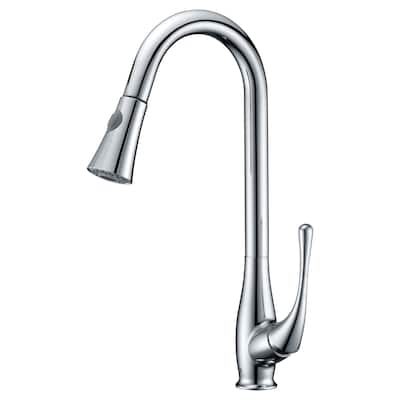 ANZZI Singer Series Single-handle Pull-Down Sprayer Kitchen Faucet in Polished Chrome
