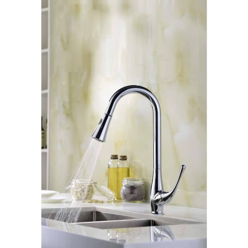 ANZZI Singer Series Single-handle Pull-Down Sprayer Kitchen Faucet in Polished Chrome
