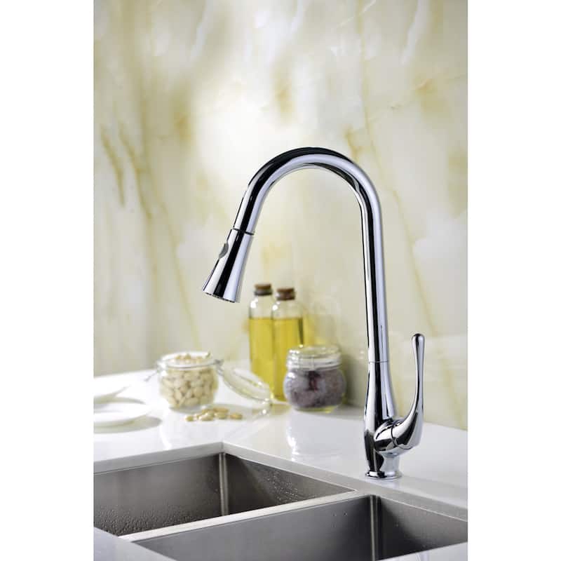 ANZZI Singer Series Single-handle Pull-Down Sprayer Kitchen Faucet in Polished Chrome