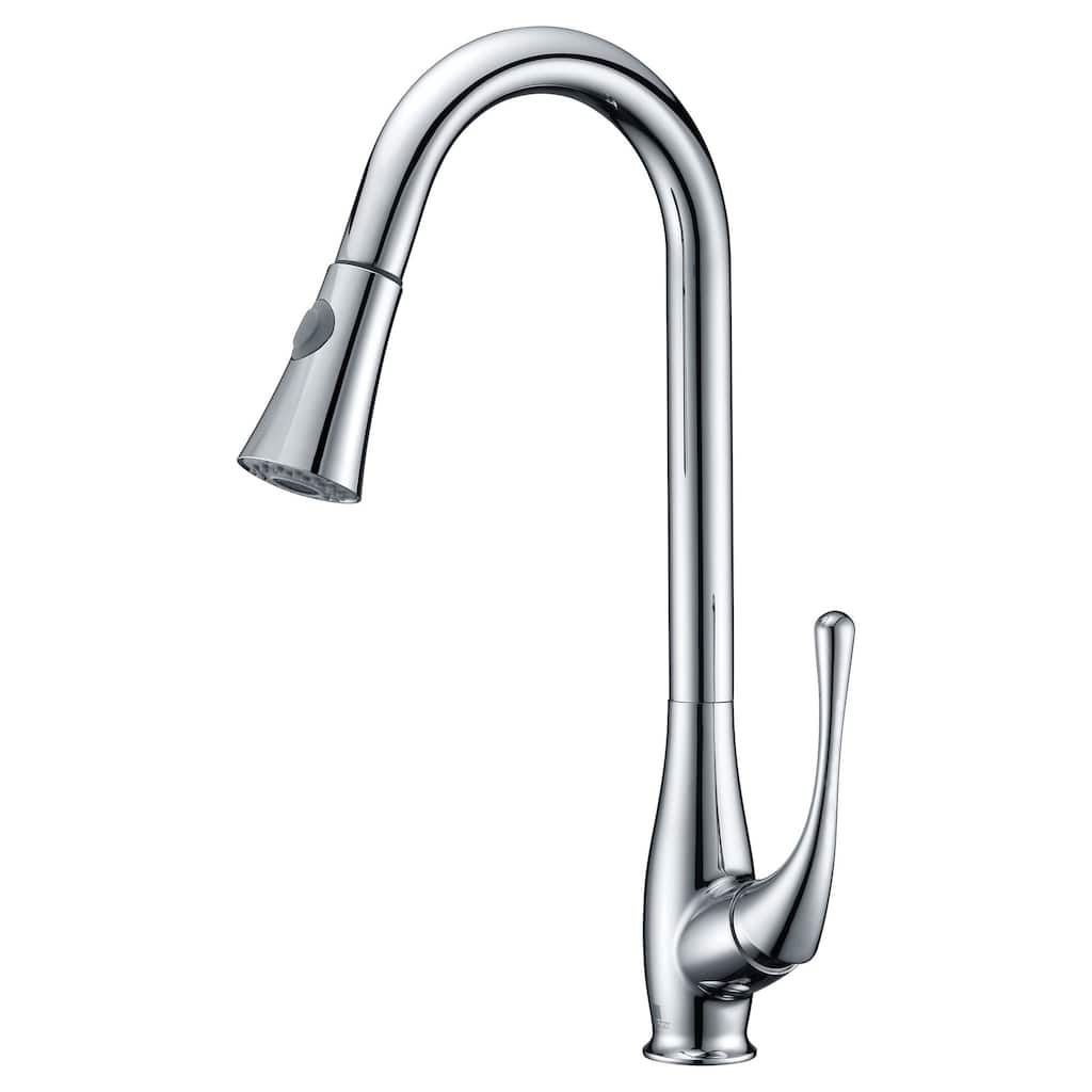 ANZZI Singer Series Single-handle Pull-Down Sprayer Kitchen Faucet in Polished Chrome