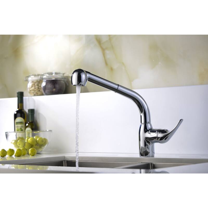 ANZZI Harbour Single-handle Pull-Out Sprayer Kitchen Faucet in Polished Chrome