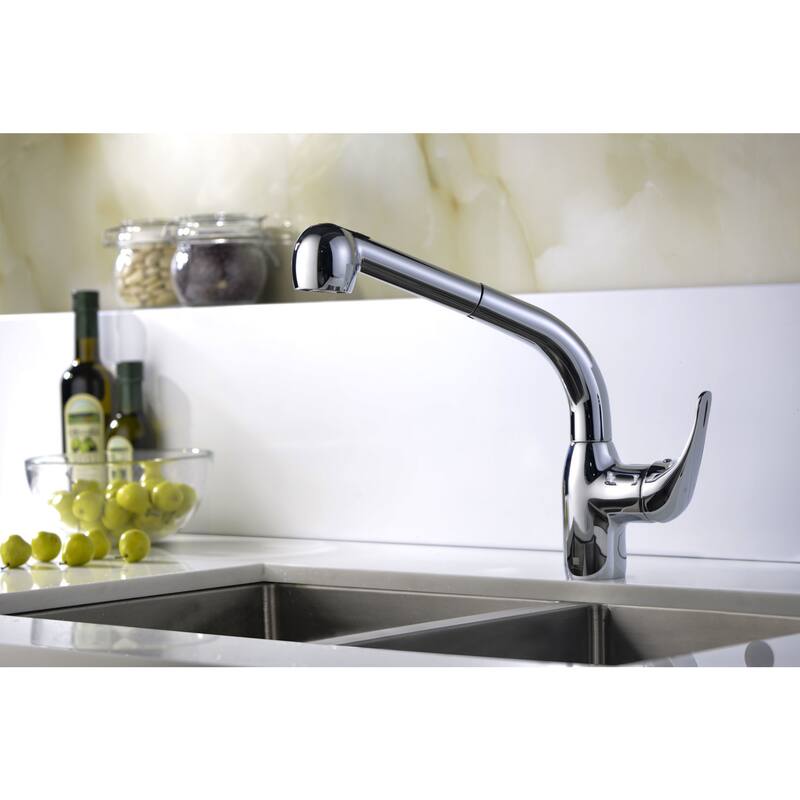 ANZZI Harbour Single-handle Pull-Out Sprayer Kitchen Faucet in Polished Chrome
