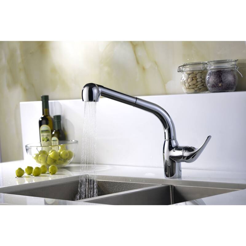 ANZZI Harbour Single-handle Pull-Out Sprayer Kitchen Faucet in Polished Chrome