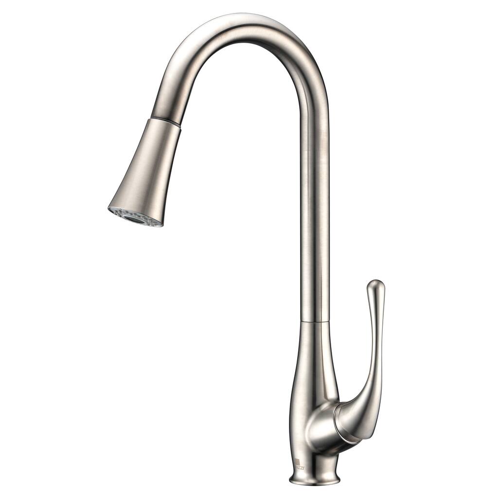 ANZZI Singer Series Single-Handle Pull-Down Sprayer Kitchen Faucet in Brushed Nickel