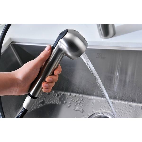 Harbour Single-Handle Pull-Out Sprayer Kitchen Faucet in Brushed Nickel Harbour Single-Handle Pull-Out Sprayer Kitchen Faucet in Brushed Nickel