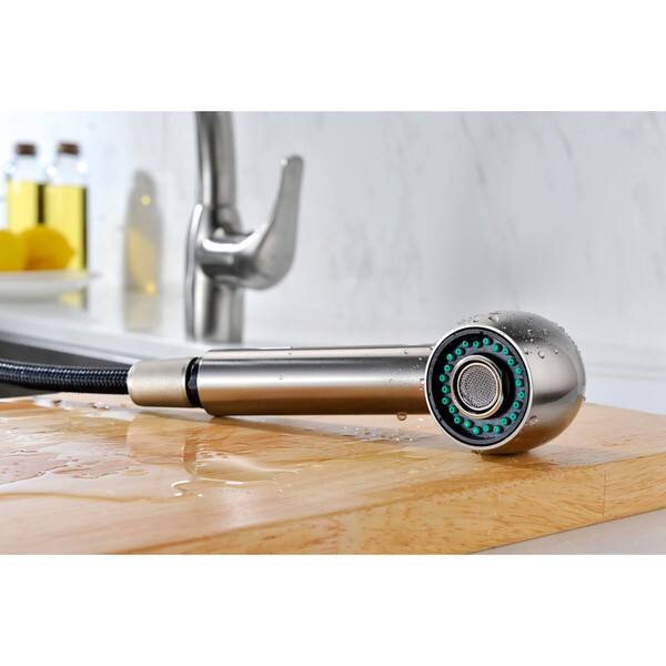 Harbour Single-Handle Pull-Out Sprayer Kitchen Faucet in Brushed Nickel Harbour Single-Handle Pull-Out Sprayer Kitchen Faucet in Brushed Nickel