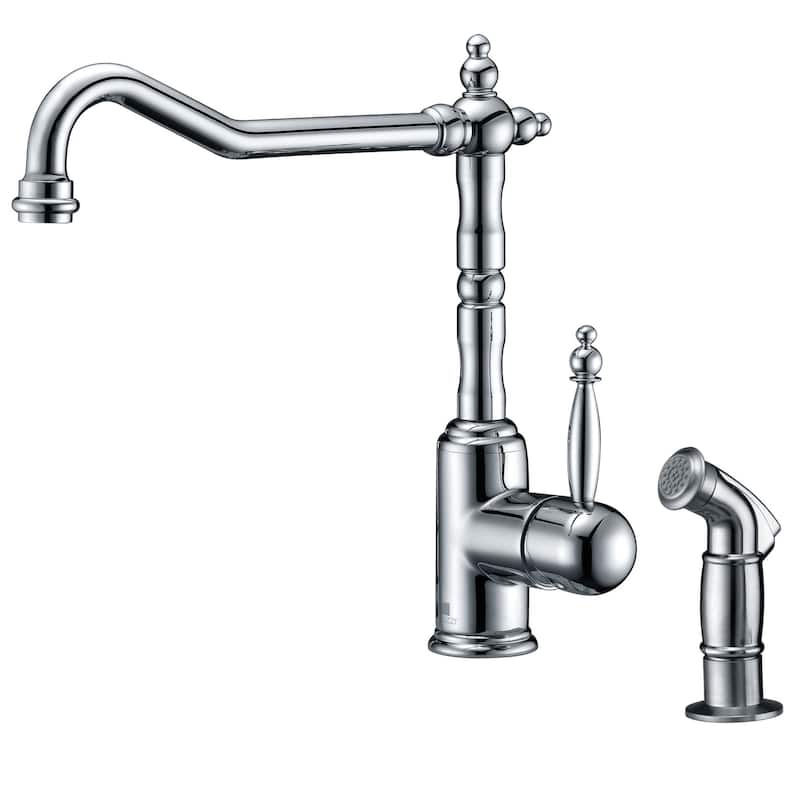 ANZZI Locke Single-Handle Standard Kitchen Faucet with Side Sprayer in Polished Chrome