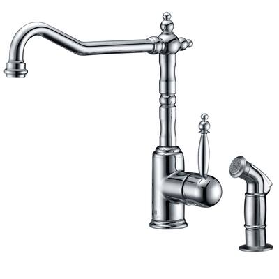 ANZZI Locke Single-Handle Standard Kitchen Faucet with Side Sprayer in Polished Chrome