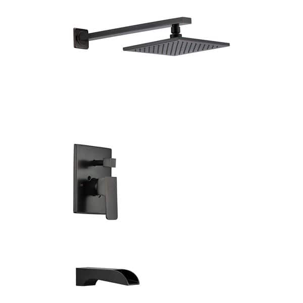 slide 2 of 4, ANZZI Mezzo Series 1-Handle 1-Spray Tub and Shower Faucet in Oil-Rubbed Bronze