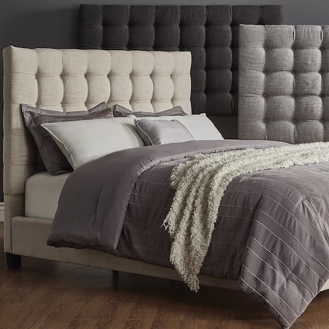 Briella Button Tufted Linen Upholstered Bed iNSPIRE Q Modern