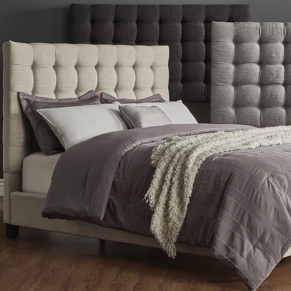 Briella Button Tufted Linen Upholstered Bed iNSPIRE Q Modern. Opens flyout.
