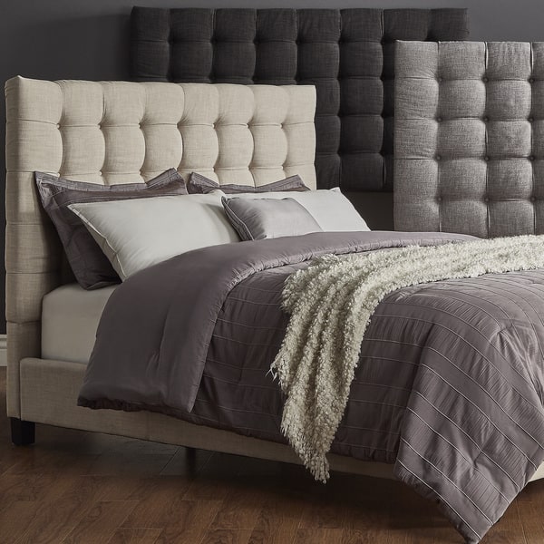 Briella Button Tufted Linen Upholstered Bed Inspire Q Modern On Sale Overstock 13776122 