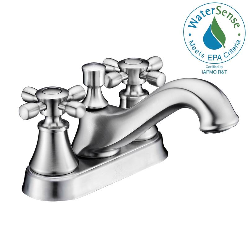ANZZI Major Series 4-inch Centerset 2-handle Mid-arc Bathroom Faucet in Brushed Nickel