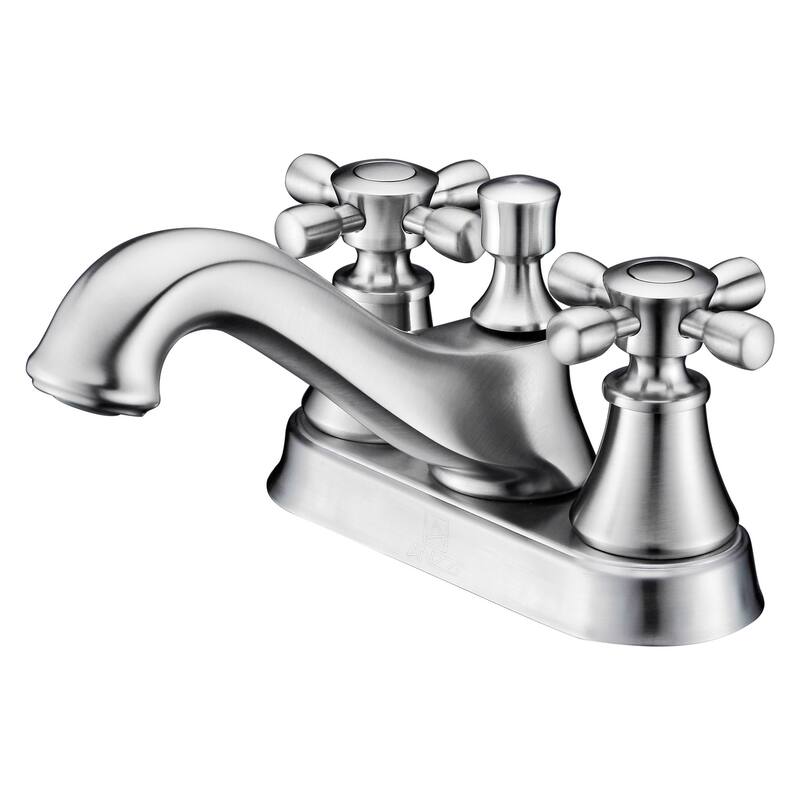 ANZZI Major Series 4-inch Centerset 2-handle Mid-arc Bathroom Faucet in Brushed Nickel