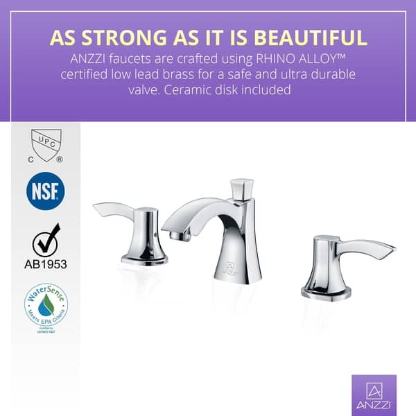 Shop Anzzi Sonata 8 Inch Widespread 2 Handle Mid Arc Bathroom