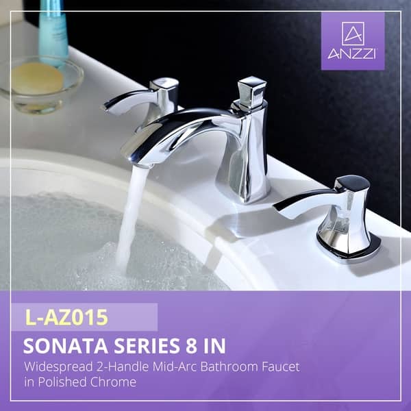Shop Anzzi Sonata 8 Inch Widespread 2 Handle Mid Arc Bathroom