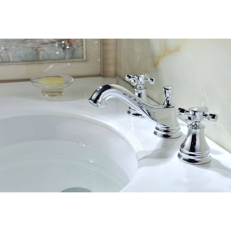 ANZZI Melody 8-inch Widespread 2-handle Mid-arc Bathroom Faucet in Polished Chrome