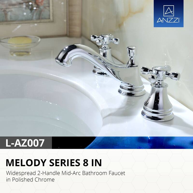 ANZZI Melody 8-inch Widespread 2-handle Mid-arc Bathroom Faucet in Polished Chrome