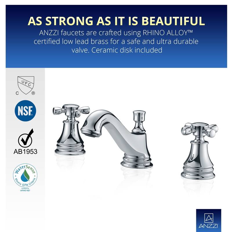 ANZZI Melody 8-inch Widespread 2-handle Mid-arc Bathroom Faucet in Polished Chrome