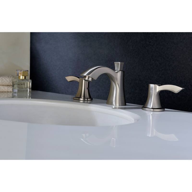 ANZZI Sonata Series 8-inch Widespread 2-handle Mid-arc Bathroom Faucet in Brushed Nickel