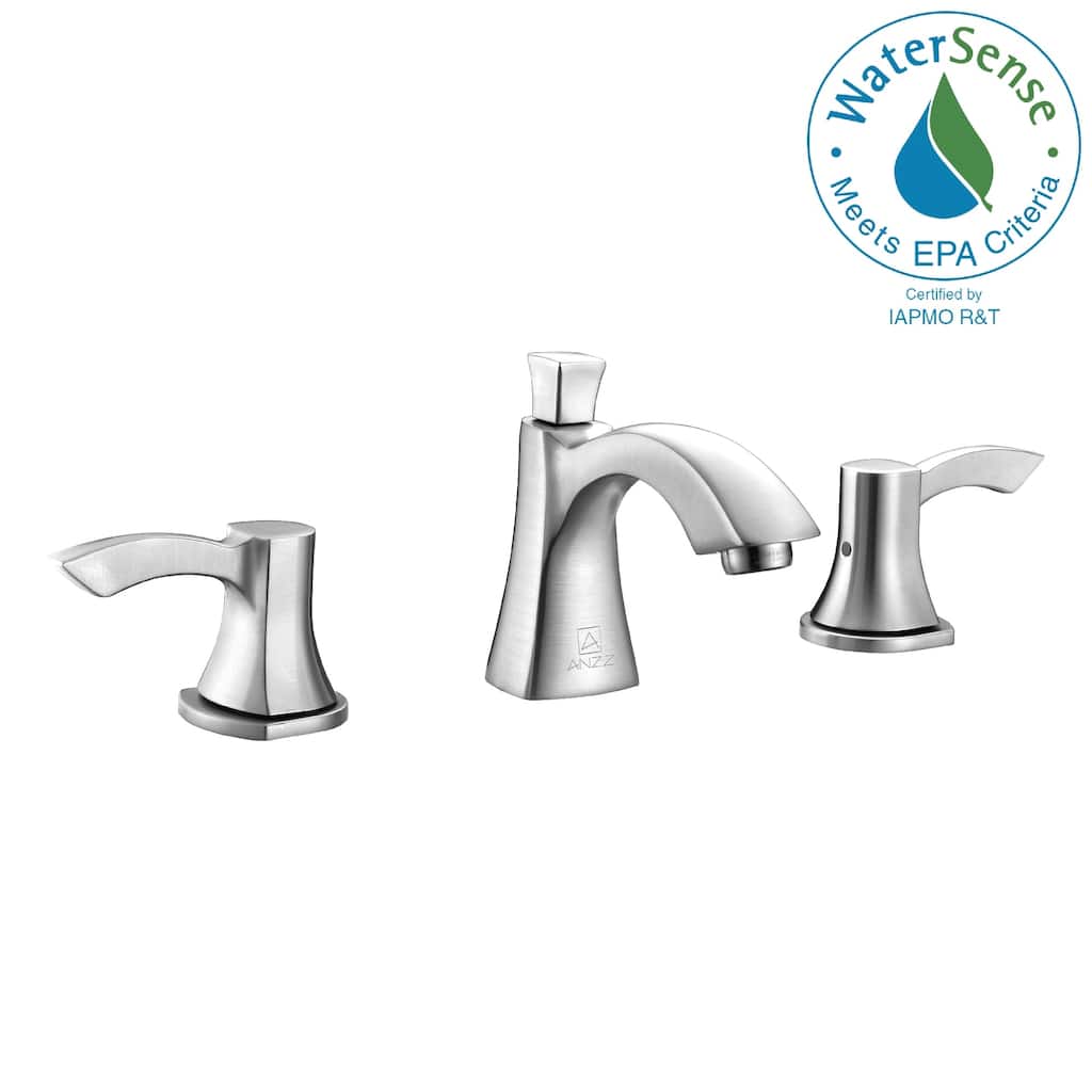 ANZZI Sonata Series 8-inch Widespread 2-handle Mid-arc Bathroom Faucet in Brushed Nickel
