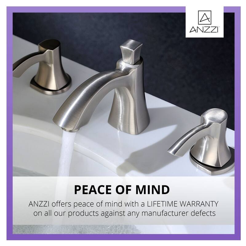 ANZZI Sonata Series 8-inch Widespread 2-handle Mid-arc Bathroom Faucet in Brushed Nickel