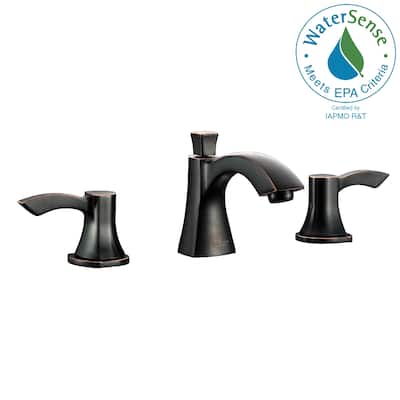 ANZZI Sonata 8-inch Widespread 2-handle Mid-arc Bathroom Faucet in Oil Rubbed Bronze