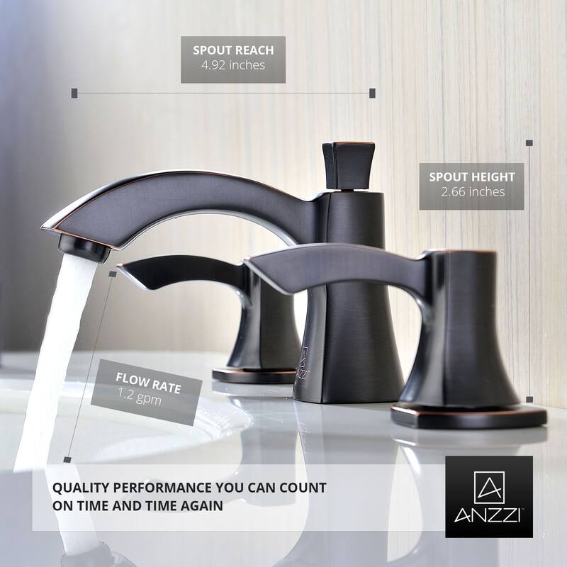ANZZI Sonata 8-inch Widespread 2-handle Mid-arc Bathroom Faucet in Oil Rubbed Bronze