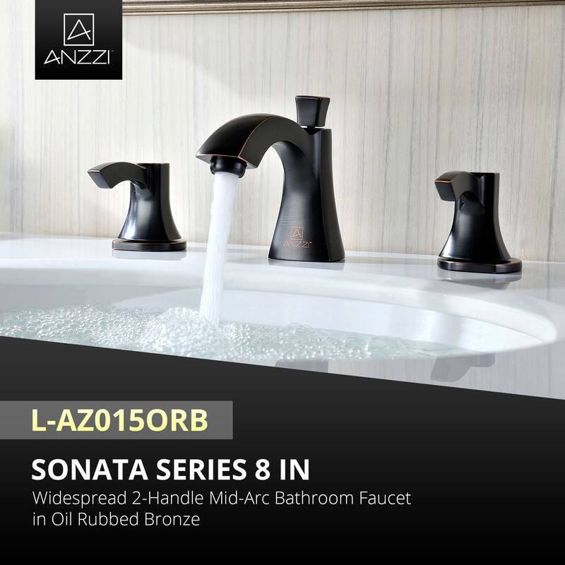 ANZZI Sonata 8-inch Widespread 2-handle Mid-arc Bathroom Faucet in Oil Rubbed Bronze