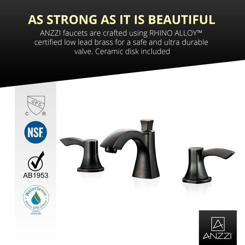 ANZZI Sonata 8-inch Widespread 2-handle Mid-arc Bathroom Faucet in Oil Rubbed Bronze