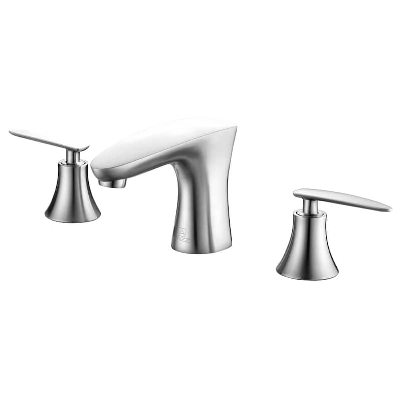 ANZZI Chord 8-inch Widespread 2-handle Low-arc Bathroom Faucet in Brushed Nickel