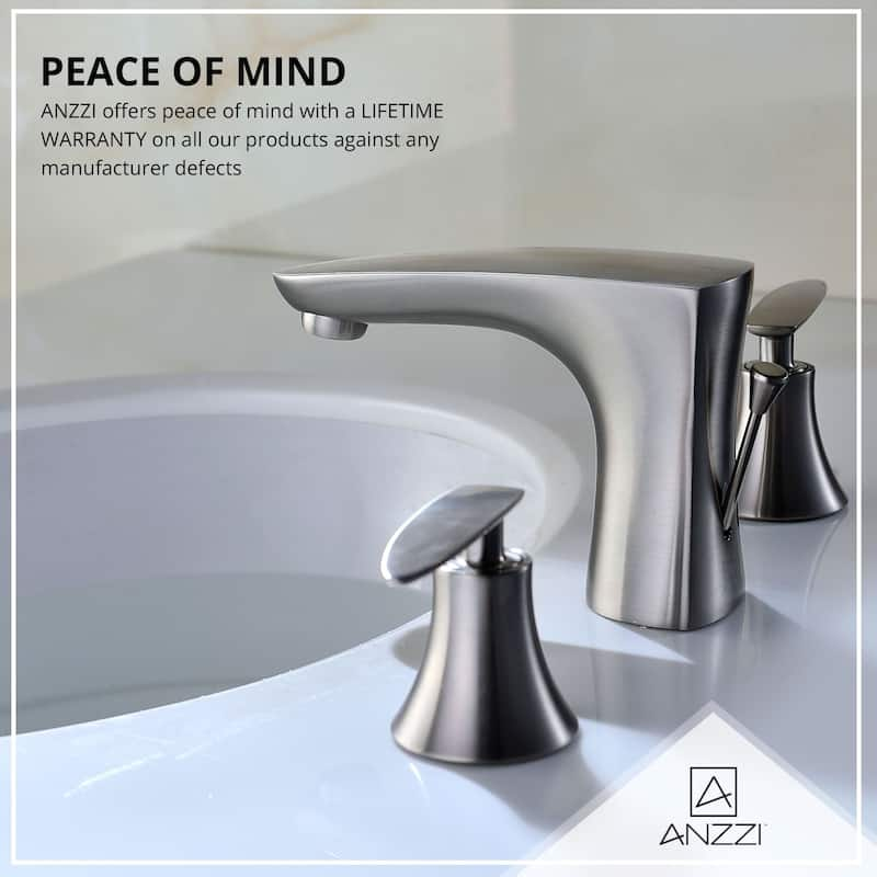 ANZZI Chord 8-inch Widespread 2-handle Low-arc Bathroom Faucet in Brushed Nickel