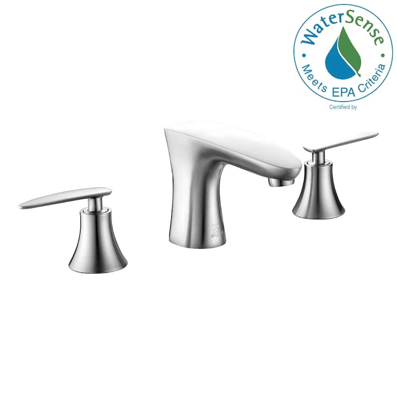 ANZZI Chord 8-inch Widespread 2-handle Low-arc Bathroom Faucet in Brushed Nickel