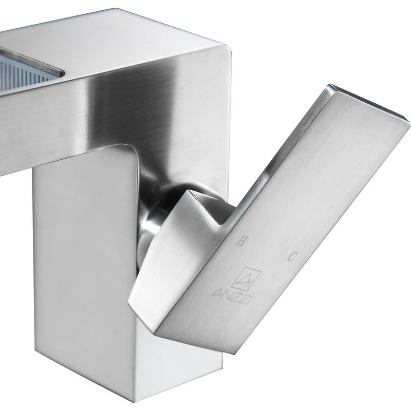 ANZZI Zhona Single Hole Single-handle Low-arc Bathroom Faucet in Brushed Nickel