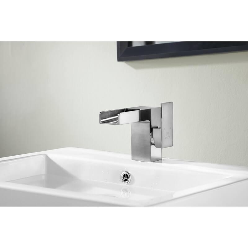 ANZZI Zhona Single Hole Single-handle Low-arc Bathroom Faucet in Brushed Nickel