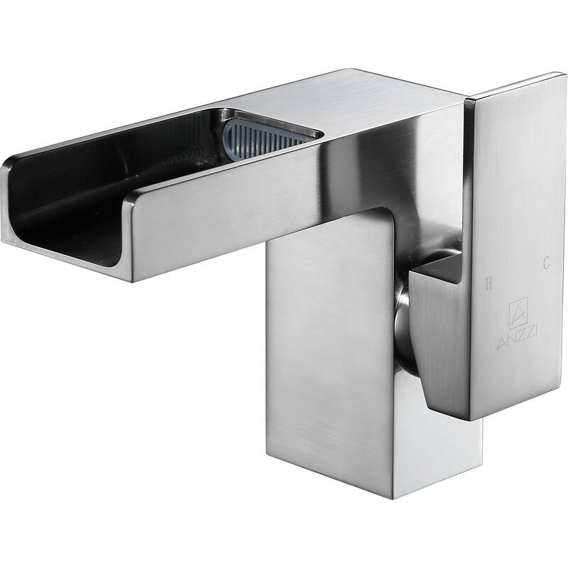 ANZZI Zhona Single Hole Single-handle Low-arc Bathroom Faucet in Brushed Nickel