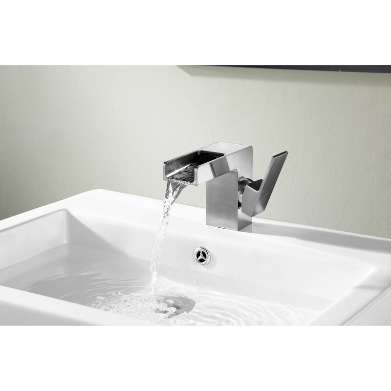 ANZZI Zhona Single Hole Single-handle Low-arc Bathroom Faucet in Brushed Nickel