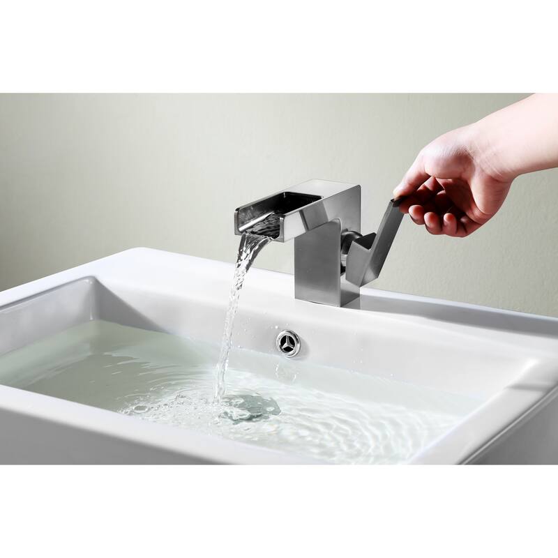 ANZZI Zhona Single Hole Single-handle Low-arc Bathroom Faucet in Brushed Nickel