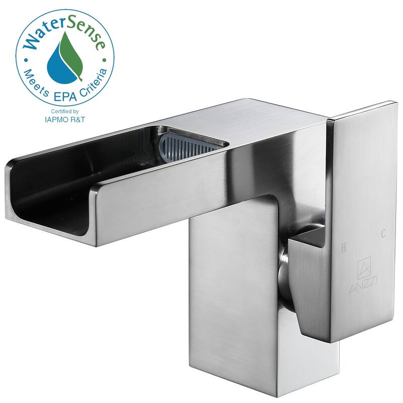 ANZZI Zhona Single Hole Single-handle Low-arc Bathroom Faucet in Brushed Nickel