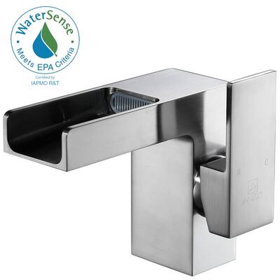 ANZZI Zhona Single Hole Single-handle Low-arc Bathroom Faucet in Brushed Nickel