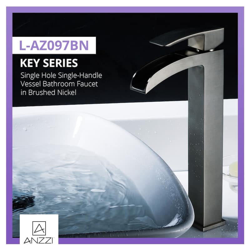 ANZZI Key Single-handle Vessel Bathroom Faucet in Brushed Nickel