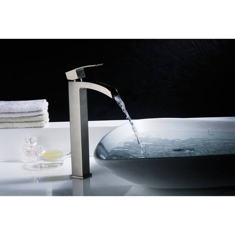 ANZZI Key Single-handle Vessel Bathroom Faucet in Brushed Nickel