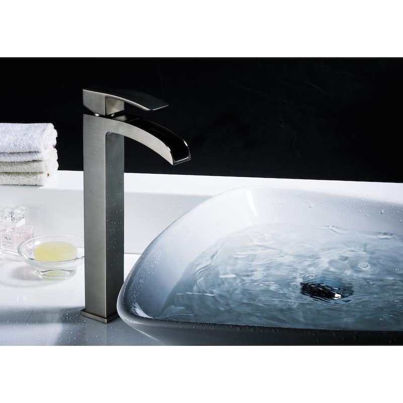 ANZZI Key Single-handle Vessel Bathroom Faucet in Brushed Nickel