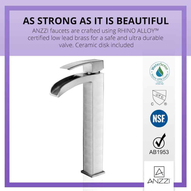 ANZZI Key Single-handle Vessel Bathroom Faucet in Brushed Nickel