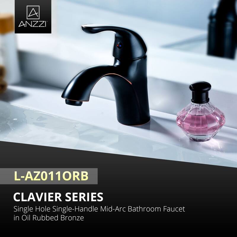 ANZZI Clavier Single Hole Single-handle Mid-arc Bathroom Faucet in Oil Rubbed Bronze