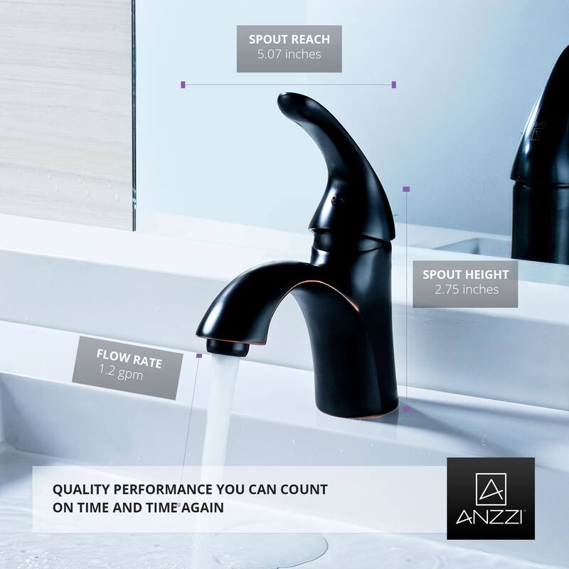 ANZZI Clavier Single Hole Single-handle Mid-arc Bathroom Faucet in Oil Rubbed Bronze